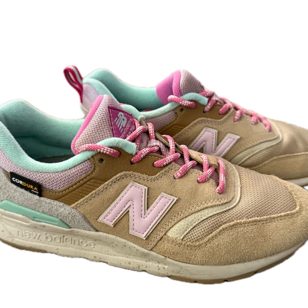 New Balance Pink and Beige Cordura Sneakers